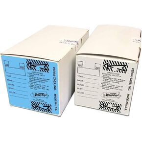 Genuine Versa-Tag Key Tags - Self-Protecting (2 Box Bundle) (250 per Box with Metal Rings - 500 Total) (1 Box Blue and 1 Box Yellow)