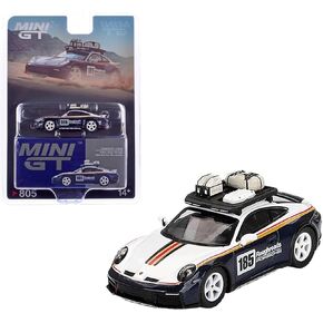 Diecast Collectibles Model Car Compatible with Mini GT 1:64 Porsche 911 Dakar Rallye Design Package White/Gentian Blue Metallic Limited Edition MGT00805