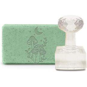 CRASPIRE Acrylic Soap Stamp Mushrooms Handmade Soap Stamp with Handle 1.57" Soap Embossing Stamp for Cookie Clay Pottery Stamp Biscuits Gummier DIY Arts Crafts Making Projects