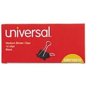 (6 Pack Value Bundle) UNV10210 Medium Binder Clips, Steel Wire, 5/8" Cap., 1-1/4" Wide, Black/Silver