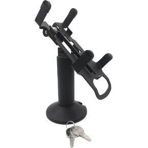 Pax A80 Key Locking 7" Swivel and Tilt Terminal Stand, Screw-in or Adhesive, Black