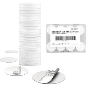 Ntag 215 Round Coin Cards Blank Tags (White, Count, 30)