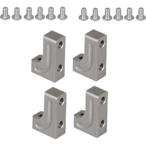 4PCS RC Aluminum Alloy Servo Mounts 1/10th RC Crawler Car CNC Machined Aluminum Servo Mount for SCX10 90047 Wrangler 1/10 RC Crawler Car Upgrades (Titanium)
