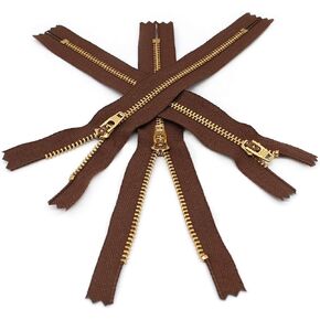 4" YKK Pants Brass Zipper #4.5-568 Lite Brown (3 Zippers)