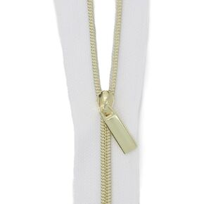 Sallie Tomato White #3 Nylon Gold Coil 3 Yards with 9 Pulls Zipper