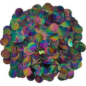 160 Pieces Flat Assortment 30mm Top Hole Round Sequins, 30mm (1.18'') Bulk Loose Top Hole Assorted Multicolor Large Round Sequins for Craft DIY Sewing Decorations Arts