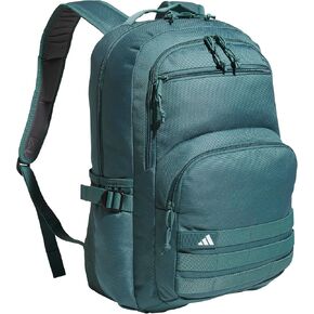 adidas Interval Backpack with Laptop Sleeve, Lightweight Durable Book Bag for Women and Men, Black/White, One Size