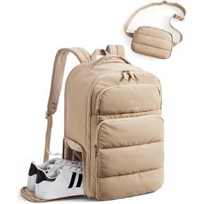 BAGSMART Travel Laptop Backpack Women, 17.3 Inch Carry On Backpack Flight Approved, Personal Item Backpack Travel Bag, 35L Water Resistant Casual Daypack, Camer