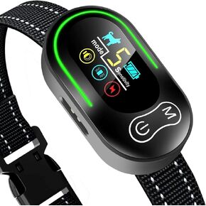 Dog Bark Collar - Rechargeable Smart Barking Collar, Anti Bark Training Collar with Adjustable Sensitivity Beep Vibration Shock, Bark Shock Collar for Large Medium Small Dogs (Black)
