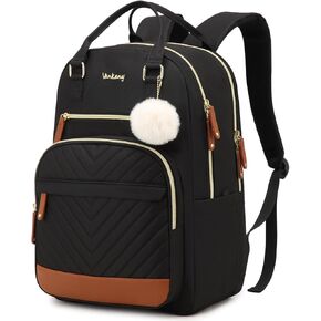 Laptop Backpack Purse for Women, Schoolbag for Girls Water Resistant High School Backpack College Bookbag, Cute Work Bag for Teacher Nurse Travel, BeigeBlack Brown