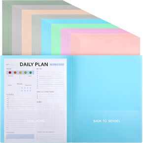Cholemy 48 Pack Back to School Parent Teacher Classroom Communication Folder 2 Pocket Classroom Connector School to Home Folders Plastic Take Home Folders for Students, Letter Size, Morandi Colors