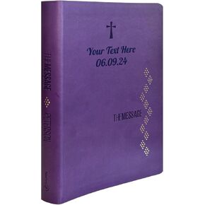 Printualist Personalized Gift Bible with Name Engraved, The Message Deluxe Gift Bible, Large Print, Midnight Journey, Faux Leather