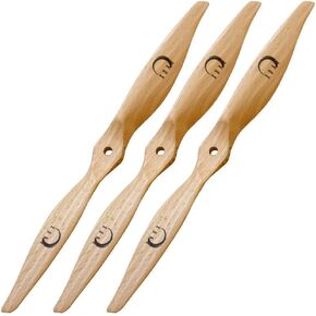 XOAR PJN 13x6.5 13 Inch 2 Blade RC Airplane Propeller Wood Prop for Electric RC Planes (13 x 6.5, Tractor, Pack of 3)
