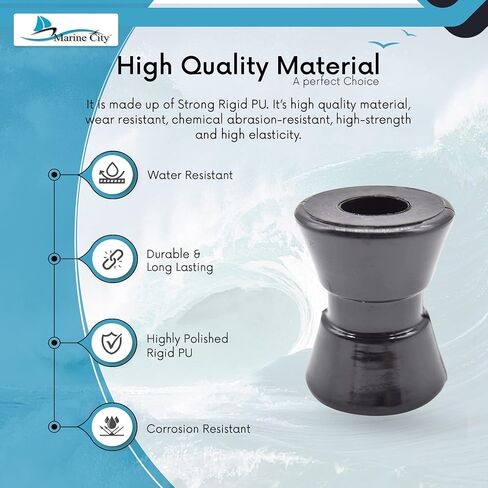 MARINE CITY Black Environmental Friendly PU Bow Roller for Bow Anchor Roller Holder Replacement Bow Roller 3 Inches for Marines Boats Yachts Kayaks (Pack of 1) in Saudi Arabia
