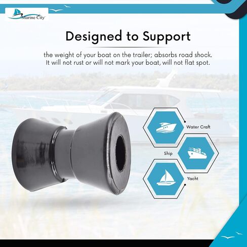 MARINE CITY Black Environmental Friendly PU Bow Roller for Bow Anchor Roller Holder Replacement Bow Roller 3 Inches for Marines Boats Yachts Kayaks (Pack of 1) in Saudi Arabia