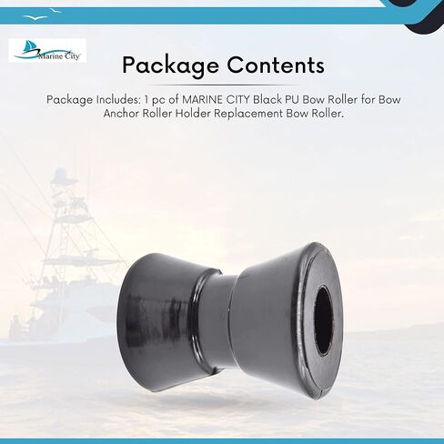 MARINE CITY Black Environmental Friendly PU Bow Roller for Bow Anchor Roller Holder Replacement Bow Roller 3 Inches for Marines Boats Yachts Kayaks (Pack of 1) in Saudi Arabia