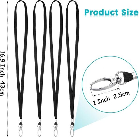 Harloon 300 Pcs Lanyards Bulk Badge Lanyards Flat Lanyards for ID Badges with Swivel Hook Clips Card Name Tag in Saudi Arabia