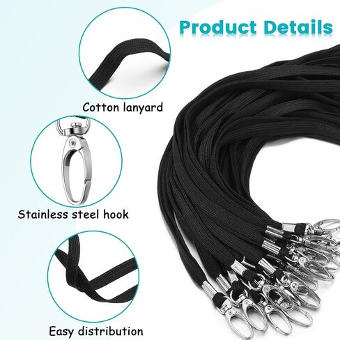 Harloon 300 Pcs Lanyards Bulk Badge Lanyards Flat Lanyards for ID Badges with Swivel Hook Clips Card Name Tag in Saudi Arabia