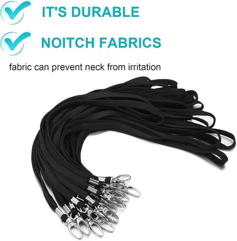 Harloon 300 Pcs Lanyards Bulk Badge Lanyards Flat Lanyards for ID Badges with Swivel Hook Clips Card Name Tag in Saudi Arabia