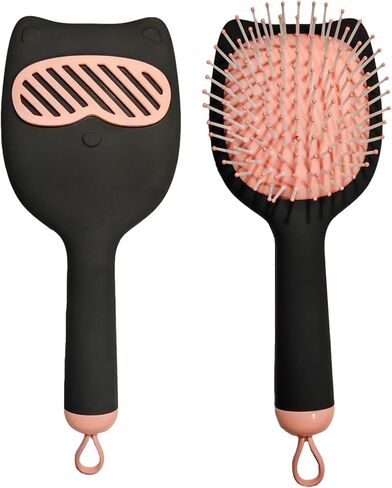 Soft Bristle Cat-Ear Puppy Brush Small Dogs Gentle Comb Grooming Tool Yorkie Shih Tzu Maltipoo Maltese (Black) in Saudi Arabia