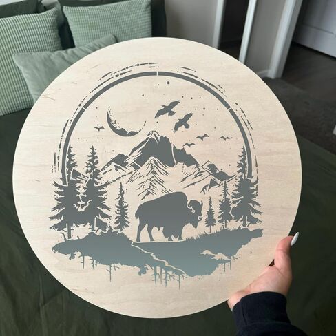 Animal Wood Burning Stencils for Painting 12" Bison Stencil Wildlife Stencils for Crafts T-Shirt Fabric Wood DIY Decor in Kuwait