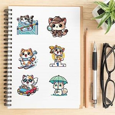100 pcs ملصقات Meme Cat Cat Cat - ملصقات فينيل مضحكة ومتينة للماء لأجهزة الكمبيوتر المحمولة وزجاجات المياه وحقيبة ومشاريع DIY ， المراهقين ， هدية البالغين أو الأطفال (CAT) in Kuwait