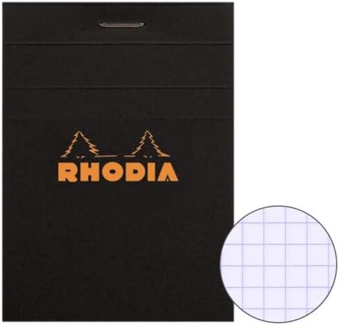 RHODIA cf18200 Notepad, No.18 (A4), 80 Sheets, 0.2-inch (5 mm) Grid Ruled, Water Repellent Cover, Perforated PEFC Certified, Block Rodia, Orange in Saudi Arabia