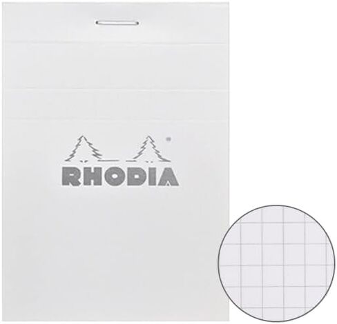RHODIA cf18200 Notepad, No.18 (A4), 80 Sheets, 0.2-inch (5 mm) Grid Ruled, Water Repellent Cover, Perforated PEFC Certified, Block Rodia, Orange in Saudi Arabia