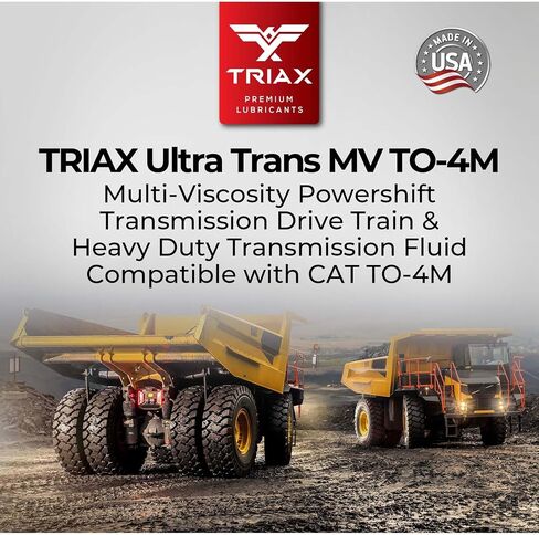 TRIAX Ultra Trans MV TO-4M, Multi-Viscosity Powershift Transmission Drive Train and Heavy Duty Transmission Fluid Compatible with CAT TO-4M (5 Gallon Pail) in Saudi Arabia