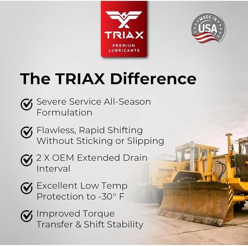 TRIAX Ultra Trans MV TO-4M, Multi-Viscosity Powershift Transmission Drive Train and Heavy Duty Transmission Fluid Compatible with CAT TO-4M (5 Gallon Pail) in Saudi Arabia