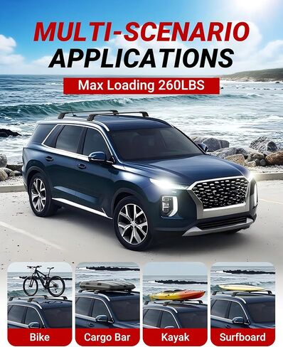 Roof Rack Rail for Chevy Chevrolet Traverse 2018 2019 2020 2021,Heavy Duty Aluminum Cross Bars Cargo Carrier Rooftop Accessories in Kuwait