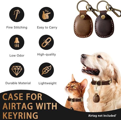 4 Pack Genuine Leather Holder Keychain for Apple Airtag Handmade Case in Kuwait