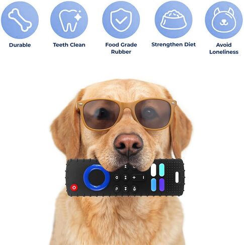 2Pcs Puppy Teething Toys, TV Remote Control Shape Dog Chew Toys for Boredom&Stimulation&Training and Cleaning Teeth,BPA-Free(Black+Grey) in Saudi Arabia