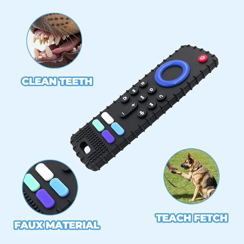2Pcs Puppy Teething Toys, TV Remote Control Shape Dog Chew Toys for Boredom&Stimulation&Training and Cleaning Teeth,BPA-Free(Black+Grey) in Saudi Arabia