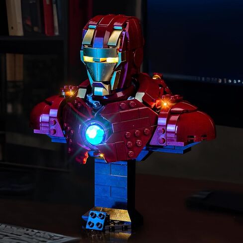 إضاءة LED متوافقة مع Lego Iron Man Mk4 bust 76327 ， مجموعة الضوء المتوافقة مع LEGO 76327 ، ولم تتضمن مجموعة النموذج - فقط الأضواء in Saudi Arabia