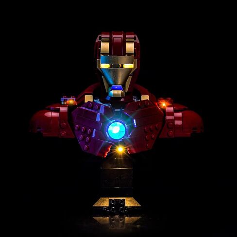 إضاءة LED متوافقة مع Lego Iron Man Mk4 bust 76327 ， مجموعة الضوء المتوافقة مع LEGO 76327 ، ولم تتضمن مجموعة النموذج - فقط الأضواء in Saudi Arabia