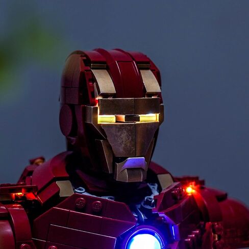 إضاءة LED متوافقة مع Lego Iron Man Mk4 bust 76327 ， مجموعة الضوء المتوافقة مع LEGO 76327 ، ولم تتضمن مجموعة النموذج - فقط الأضواء in Saudi Arabia