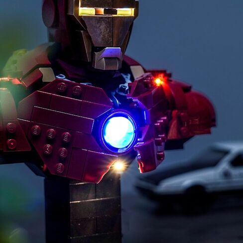 إضاءة LED متوافقة مع Lego Iron Man Mk4 bust 76327 ， مجموعة الضوء المتوافقة مع LEGO 76327 ، ولم تتضمن مجموعة النموذج - فقط الأضواء in Saudi Arabia