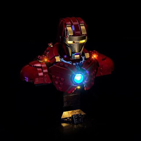 إضاءة LED متوافقة مع Lego Iron Man Mk4 bust 76327 ， مجموعة الضوء المتوافقة مع LEGO 76327 ، ولم تتضمن مجموعة النموذج - فقط الأضواء in Saudi Arabia