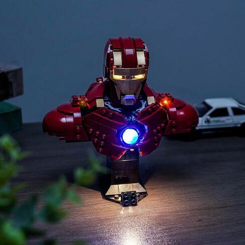 إضاءة LED متوافقة مع Lego Iron Man Mk4 bust 76327 ， مجموعة الضوء المتوافقة مع LEGO 76327 ، ولم تتضمن مجموعة النموذج - فقط الأضواء in Saudi Arabia