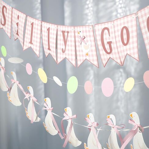 Janinka 3 Pcs One Silly Goose Banners Garlands One Silly Goose Birthday Party Decorations for Baby Shower Birthday Photo Props Themed Party Supplies(Blue) in Saudi Arabia