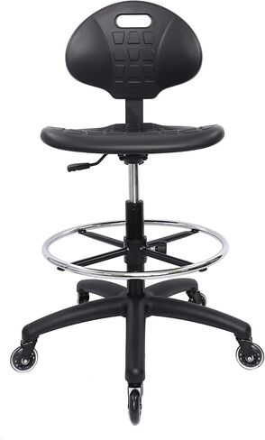 Chair Master (Tall Bench Stool, Rubber Roller Blade Stye Casters Easy to Clean! Ergonomic Polyurethane Drafting Stool. Seat Height Range 24"-34". Home Office Lab Workstation. in Kuwait