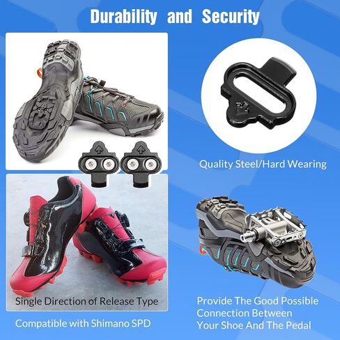 Hicarer 4 Sets Bike Cleats Compatible with Shimano SPD, Cleat Set for Indoor Cycling and Outdoor Biking Shoes Cycling Cleats Bike Clips for Men Women Mountain Biking Road Cycling Pedals Accessories in Saudi Arabia