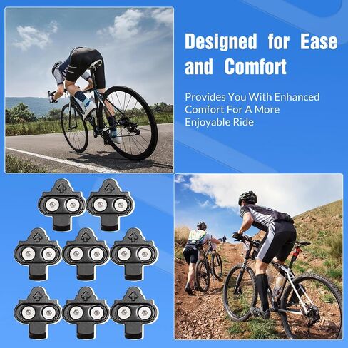 Hicarer 4 Sets Bike Cleats Compatible with Shimano SPD, Cleat Set for Indoor Cycling and Outdoor Biking Shoes Cycling Cleats Bike Clips for Men Women Mountain Biking Road Cycling Pedals Accessories in Saudi Arabia