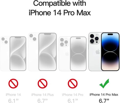 حافظة محفظة لاسلكية ZVE لهاتف iPhone 15 Pro Max، حافظة جلدية بسحاب لحمل بطاقات RFID مع شحن لاسلكي مغناطيسي، غطاء واقٍ لهاتف iPhone 15 Pro Max 6.7 بوصة (2023) - أبيض in Kuwait