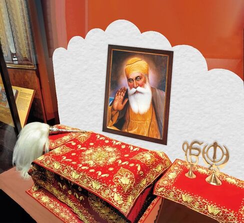 Gurunanak Dev Ji sitting under tree in forest and giving holy blessings, A poster with frame must for every family, office, Gift and auspicious purpose in Kuwait