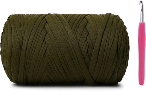 2 Pack Soft Tshirt Crochet Yarn, 800g/228yds High Elastic Hand Knitting Yarns, Thick T Shirt Yarn for Crocheting Bags, Baskets, Cushions, DIY Crafts (Leopard Print + Leopard Print in Saudi Arabia