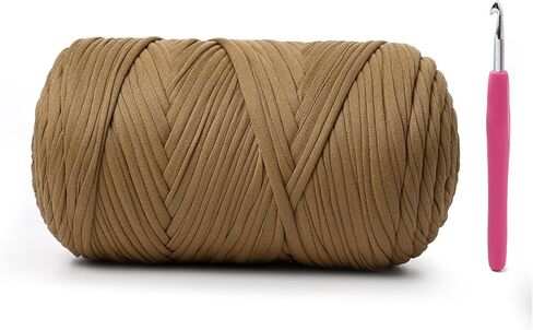 2 Pack Soft Tshirt Crochet Yarn, 800g/228yds High Elastic Hand Knitting Yarns, Thick T Shirt Yarn for Crocheting Bags, Baskets, Cushions, DIY Crafts (Leopard Print + Leopard Print in Saudi Arabia