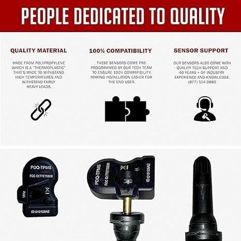مستشعر ضغط الإطارات PDQ TPMS 433 MHZ، 4 قطع من الجذع المطاطي لاستبدال ذاكرة الوصول العشوائي المباشرة لجزء OE # 68293199AA in Saudi Arabia