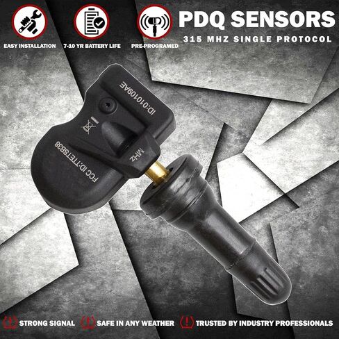 مستشعر ضغط الإطارات PDQ TPMS 433 MHZ، 4 قطع من الجذع المطاطي لاستبدال ذاكرة الوصول العشوائي المباشرة لجزء OE # 68293199AA in Saudi Arabia